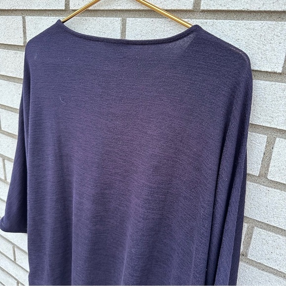 Nic+Zoe Nightshade Plum Purple Black Rejoice Sweater Mixed Media Chiffon Knit - Picture 8 of 11